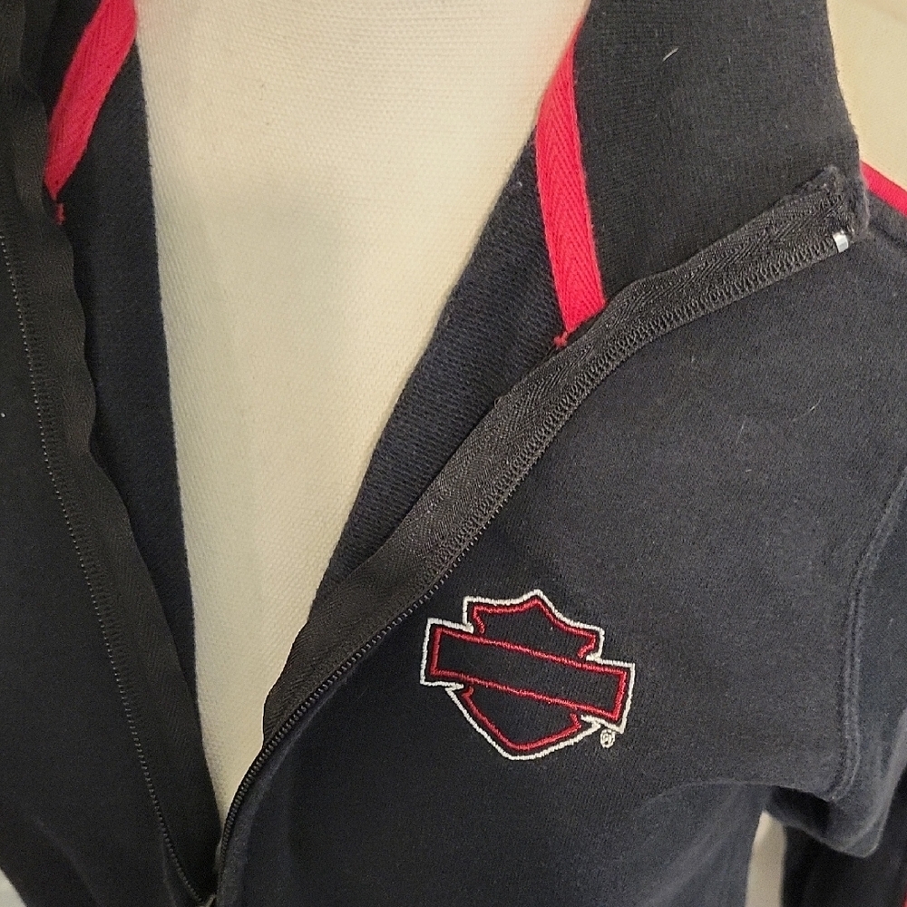 Harley-Davidson Black Jacket with Red Stripes - Picture 2 of 4